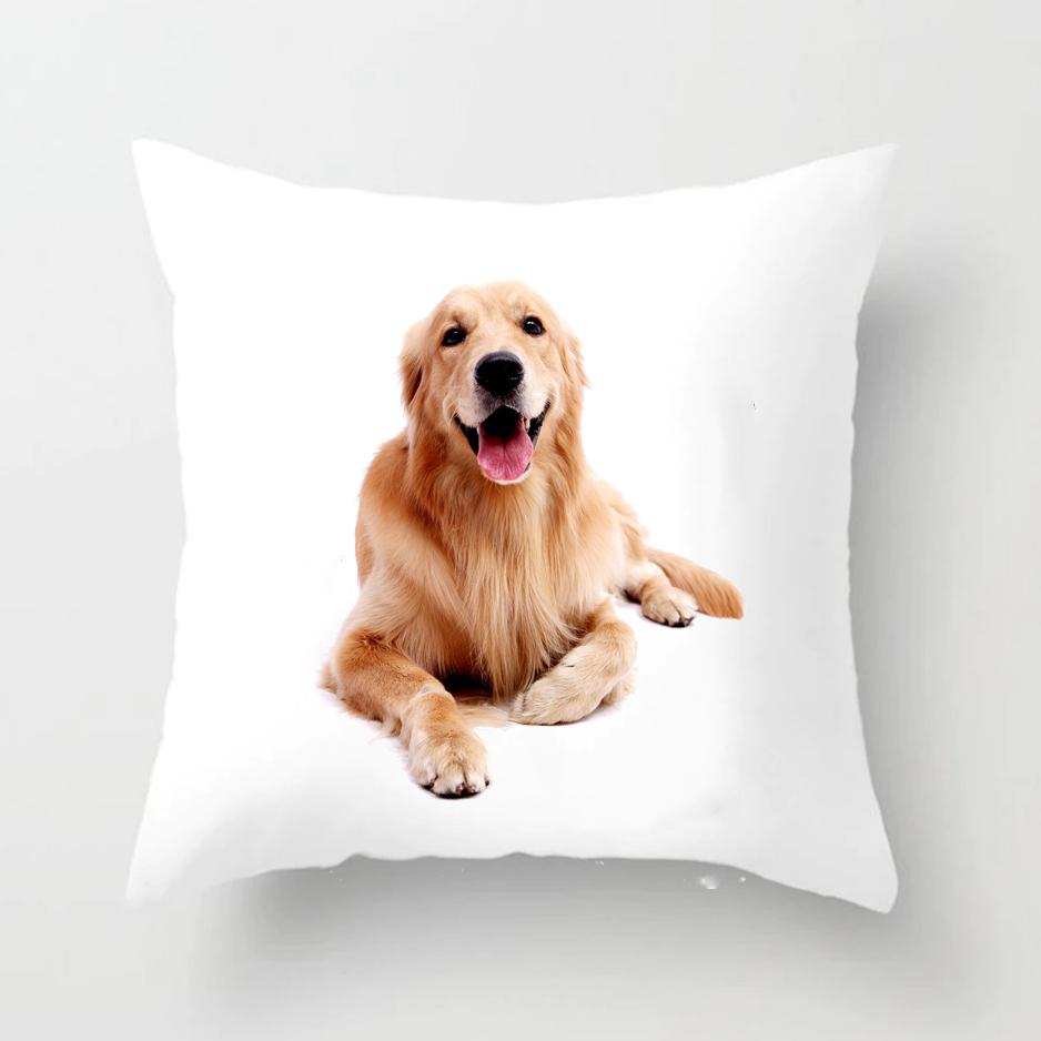 Dog and Cat Pillow Covers Decorative Cushion Cover Living Room Decoration Polyester Pillow Sofa Warm Family Pillow Case 45x45cm