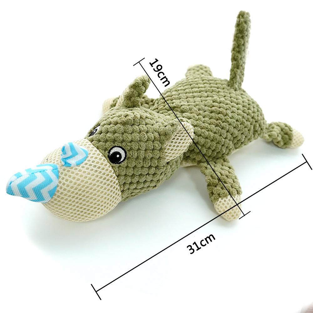 Plush Dog Toy Animals Shape Bite Resistant Squeaky Toys Corduroy Dog Toys for Small Large Dogs Puppy Pets Training Accessories