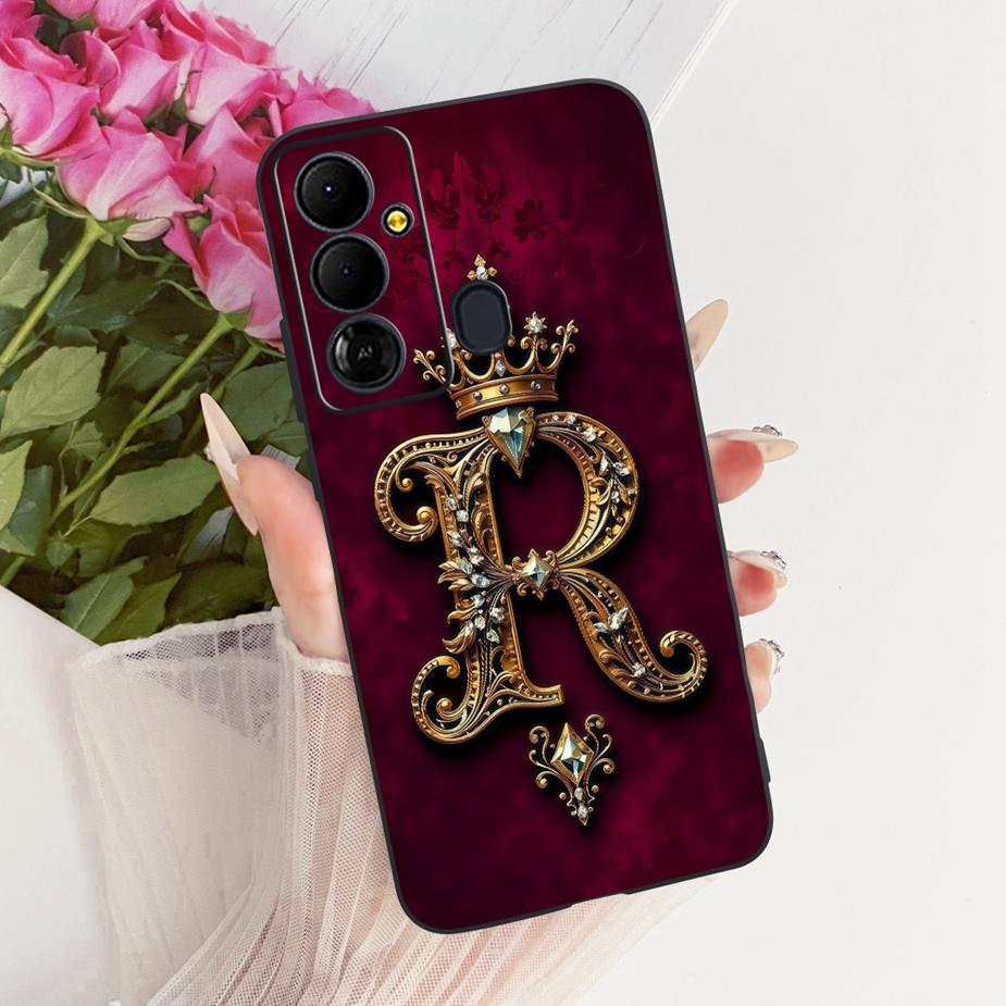 For Tecno Pop 6 Pro Case BE8 Stylish Crown Letters Cover Soft Silicone Phone Case For Tecno Pop 6 GO BE6j Pop6 Pro Fundas Bumper
