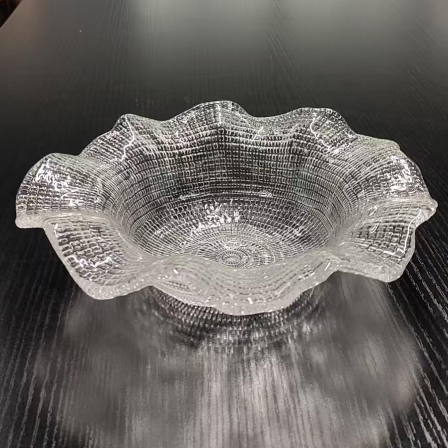 Роскошный европейский набор стеклянных фруктовниц: Необычный кружевной дизайн для дома и журнального столика Transparent