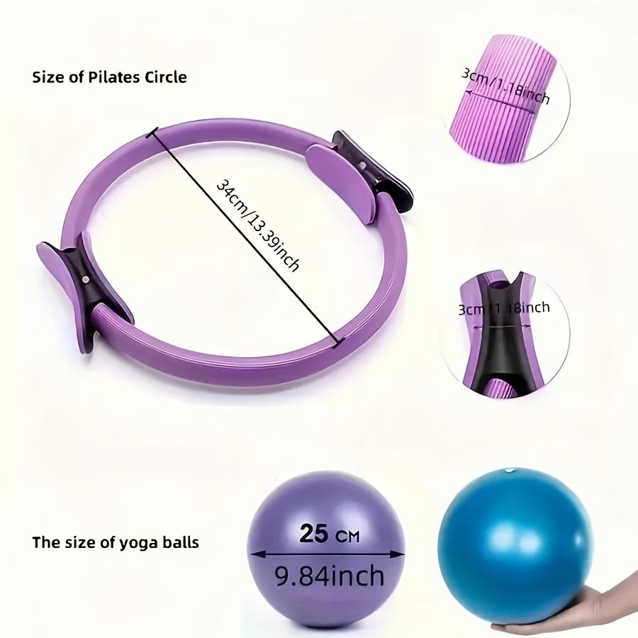 Set di 2 Set Pilates e Yoga - Cerchio Fitness in EVA e PVC e Palla Yoga Spessa 25 cm per Stretching Corporeo ed Esercizio