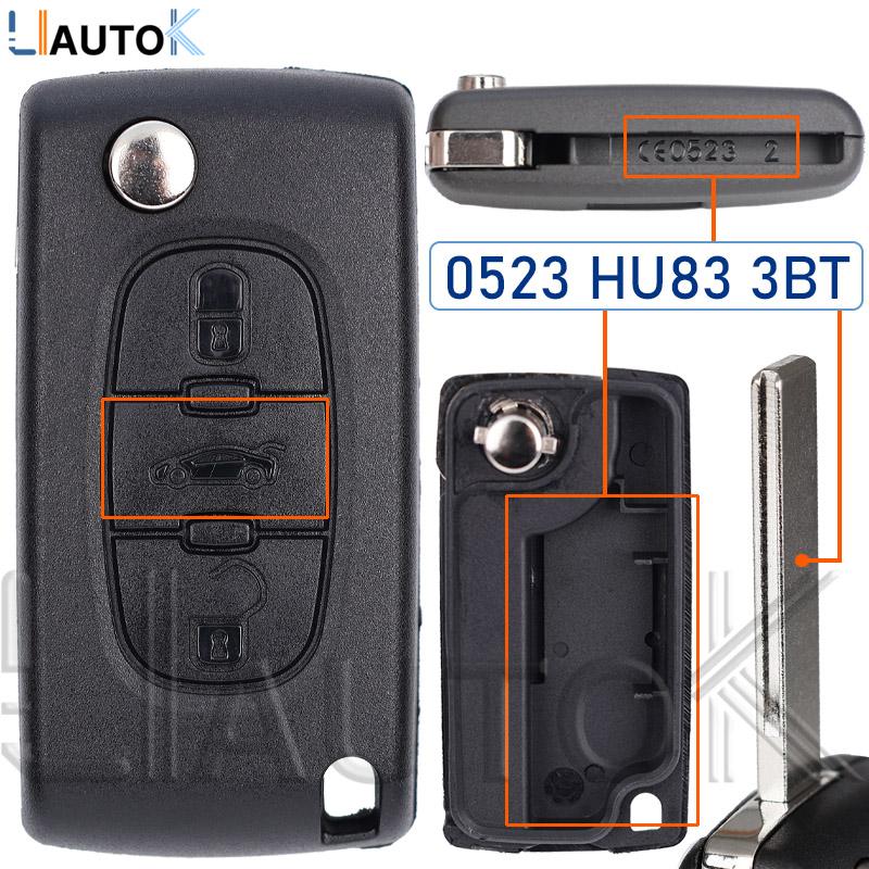 Smart Remote Key Case For Peugeot 207 307 308 407 607 807 For Citroen C2 C3 C4 C5 C6 2/3 Buttons Auto Flip Folding Car Key Shell