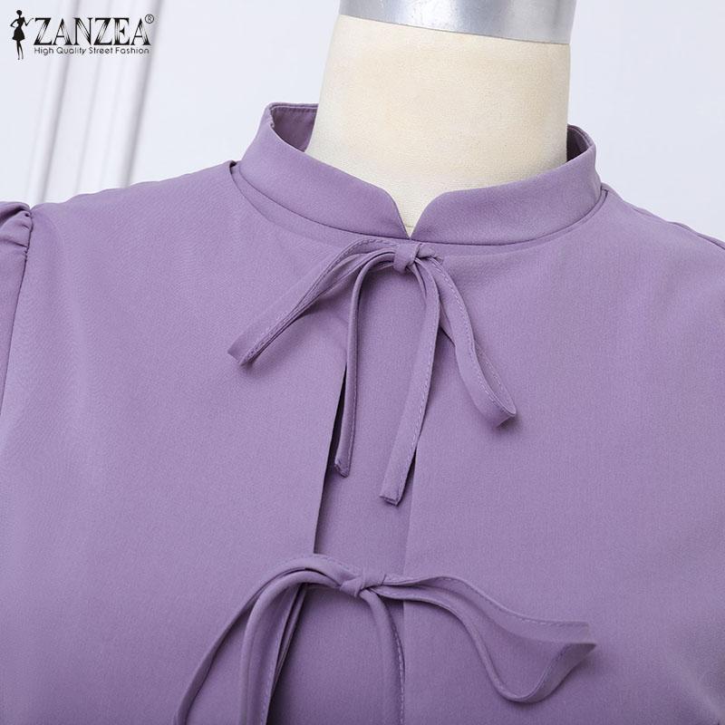 ZANZEA Women Casual Round Neck Short Sleeve Summer Print Dress