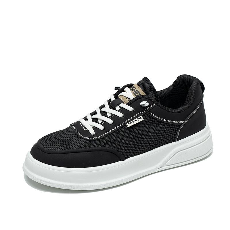 New Men's Board Shoes Spring and Summer Fly-woven Elastic Lazy Shoes Foot Cover Black Sports Casual Low-top Flat Shoes Men