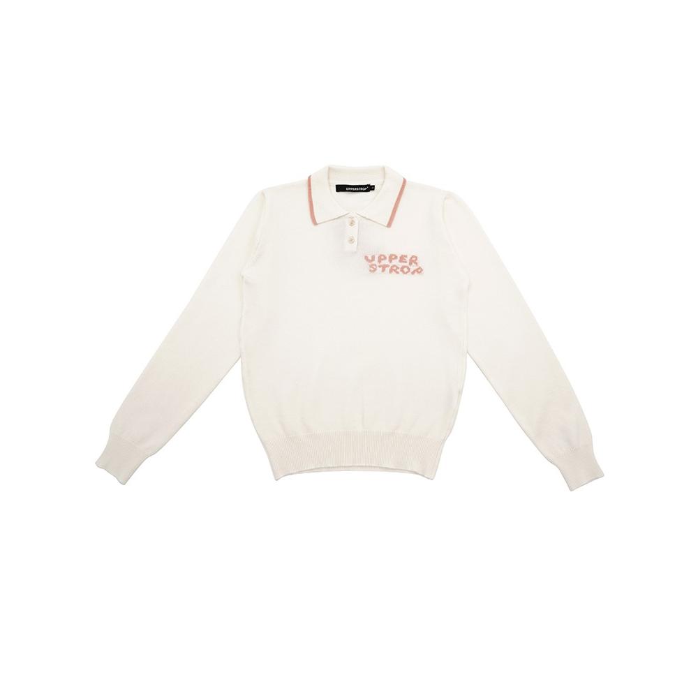 Upper Strop Golf [Upw3121] Upst Golf Women S Logo Polo Sweater Ivory M