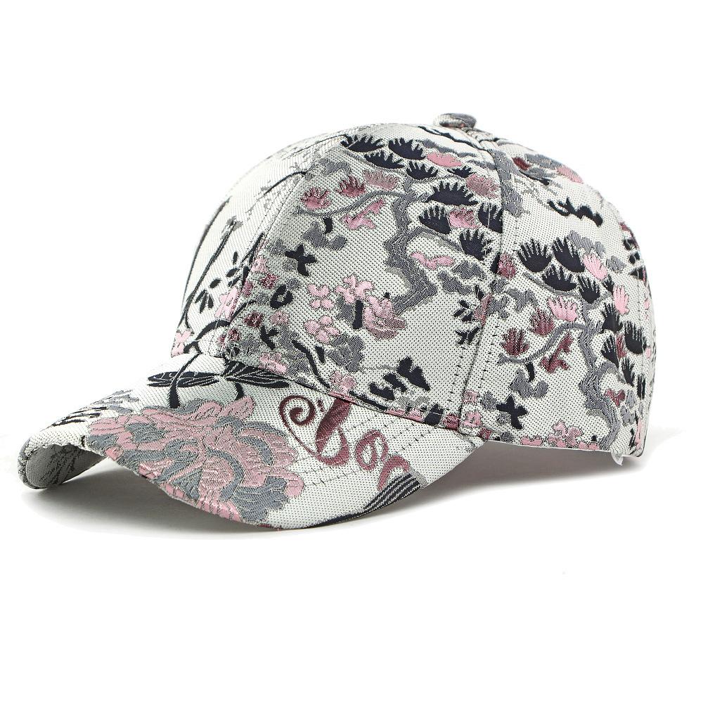 Cappellino da Baseball con Visiera Parasole e Ricami Autunno Inverno Stile Etnico da Donna