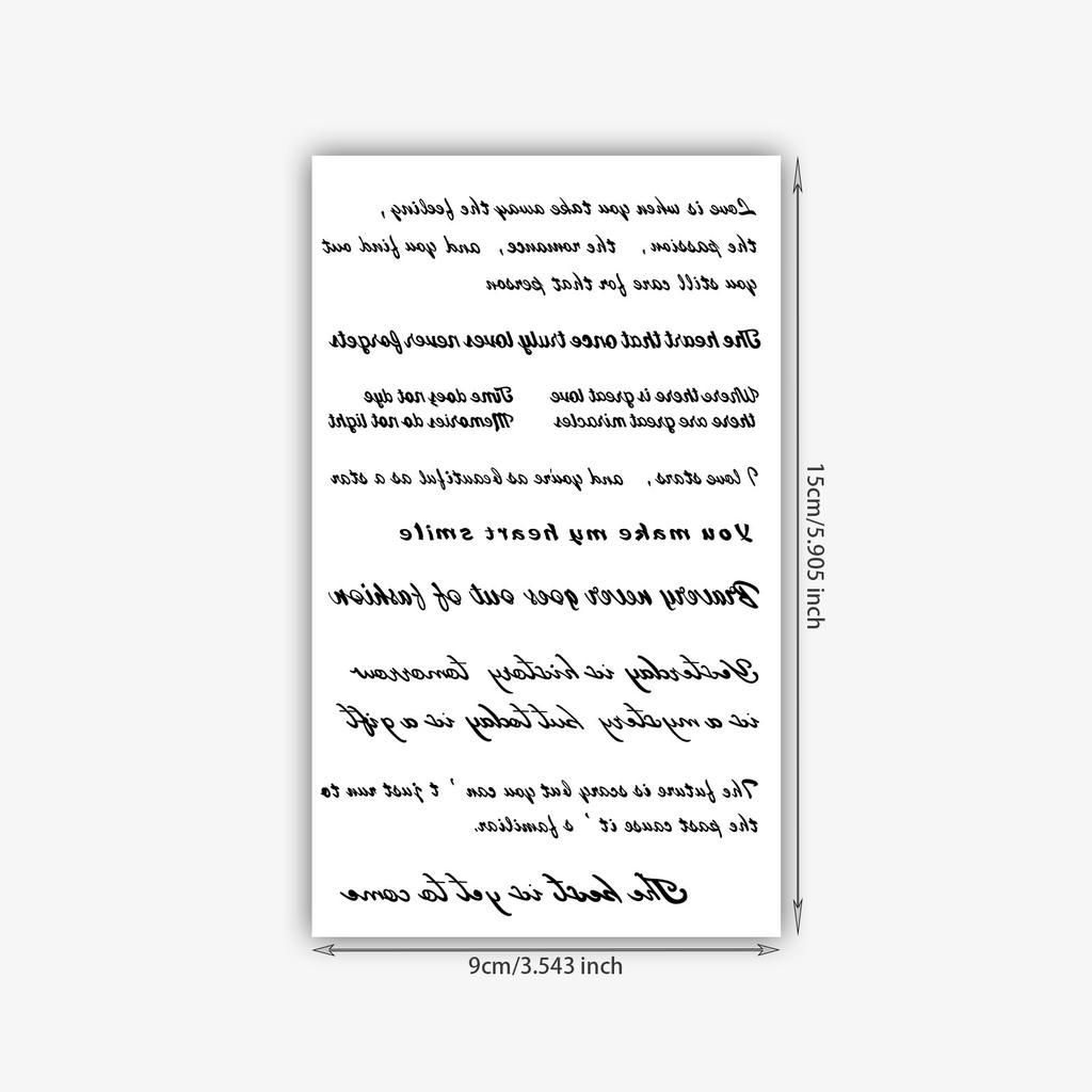 Simple English Short Sentence Tattoo Sticker Waterproof And Long-Lasting High-End Sense Of Arm And Thigh Letter Tattoo Sticker