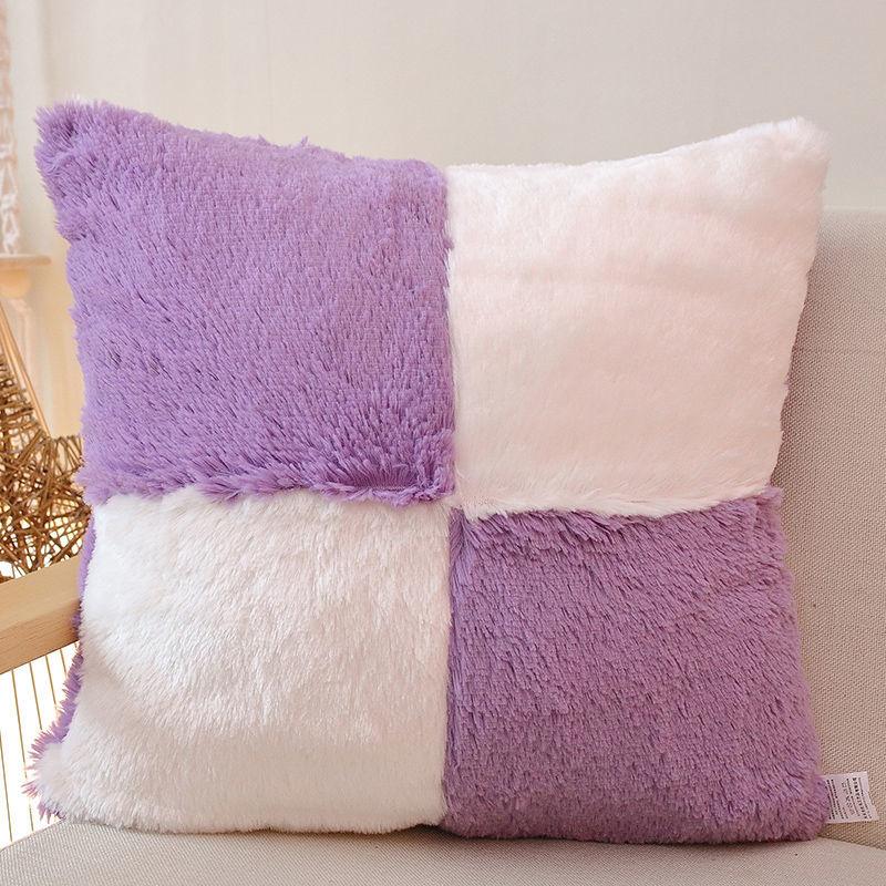 

Скандинавская плюшевая наволочка, шерстяные подушки из искусственного меха, диван-кровать, пушистая подушка для длинных волос, подушка принцессы, домашнее свадебное украшение 40*40CM фиолетовый