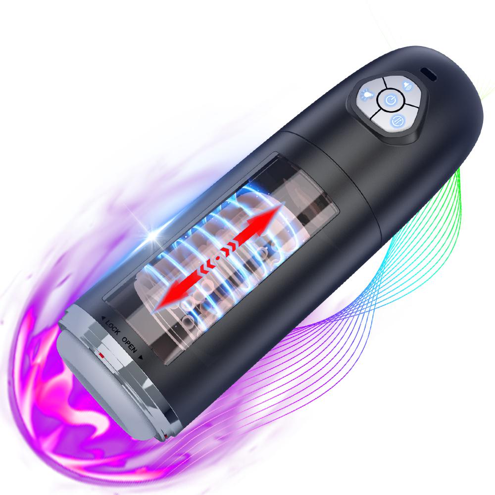 Automatic Male Masturbator Cup with 10 Thrusting & Rotating Hands Free Electric Penis Pump Visual Sex Toys for Automatic Masturb