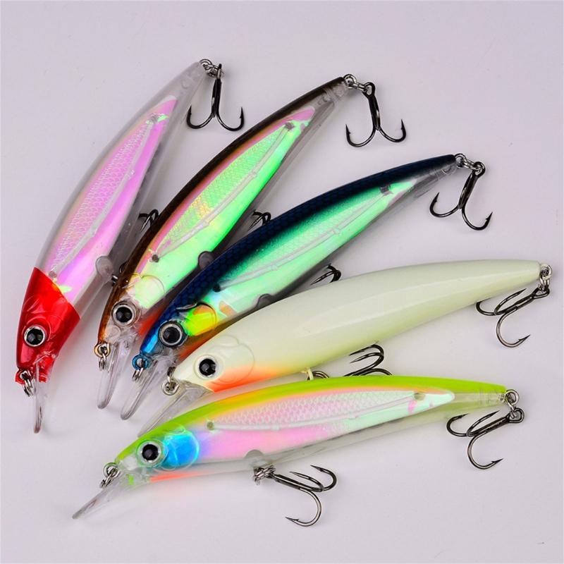5Pcs Minnow Fishing Lures Wobbler Glow Hard Baits 7g/14g Crankbaits Walleye Swimbait for Freshwater Saltwater Fishing