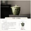 New Chinese-style ceramic household anti-scalding hand grab pot, brewing teapot with filter, small single pot, retro kung fu tea set, tea kettle