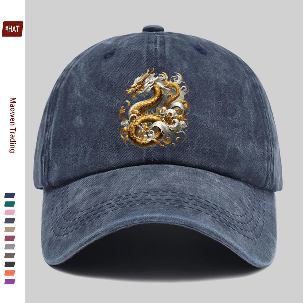 pc Unisex Dragons Golden Cloud Pattern Fashion Printed Baseball Cap Comfortable and Casual Printed Design Decorative Hat Com