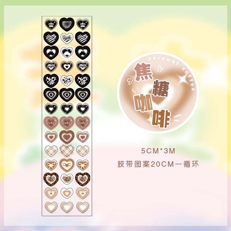 Cute Laser Love Heart Decorative Adhesive Tape Masking Tapes Planner Hand Account Album Diary Scrapbooking DIY Korean Stationery