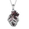 Gothic Vein Heart Shaped Necklace For Men And Women Adjustable Clavicle Chain Zinc Alloy Dark Style Jewelry