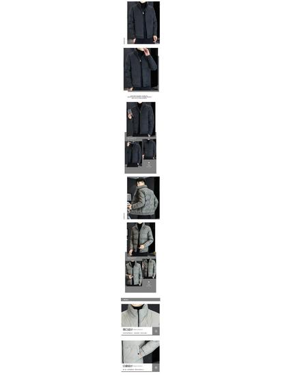 Men's Warm Down Jacket - New Style, Letter Pattern, Stand Collar, Versatile, Trendy, Lightweight Winter Fashion.