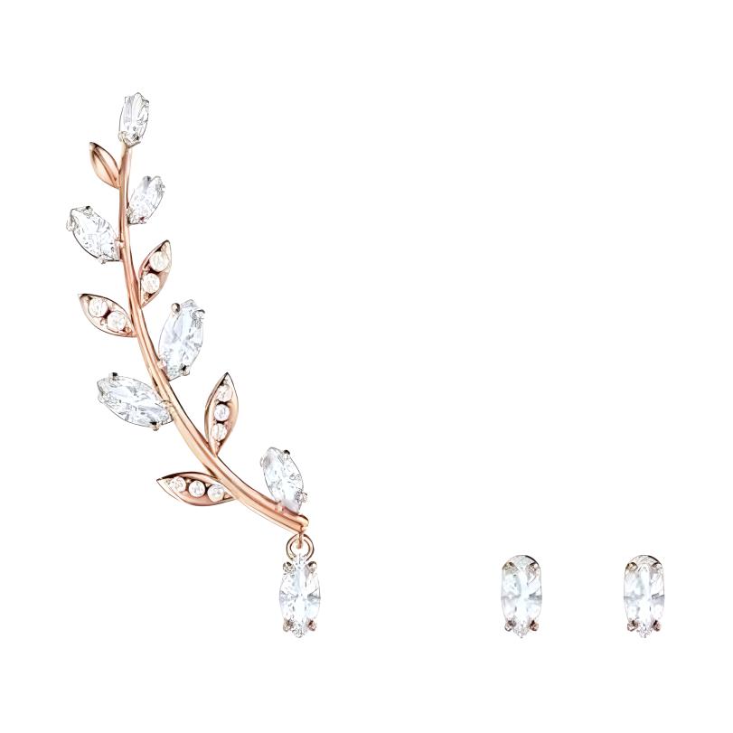 

Swarovski Mayfly Leaf Shaped Earrings Unisex earrings Gold 5409727 Box+Shopping Bag (Random Color)
