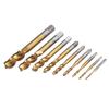 Spiral Flute Tap Set Ti Coated HSS Screw Thread Tapping Hand Tool Hardware 9 Sizes M2‑M12