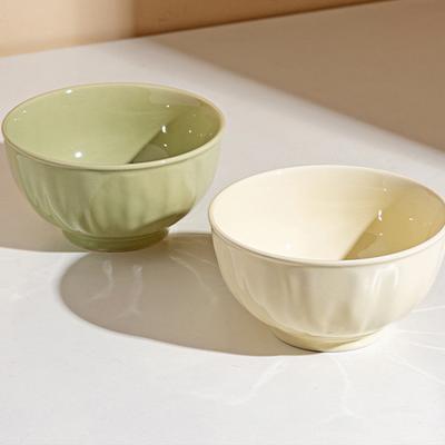 6 Inch Solid Ceramic Bowl Nordic Home New High Beauty Rice Instant Noodles Bowls Cream Style Underglaze Colour Green Tableware