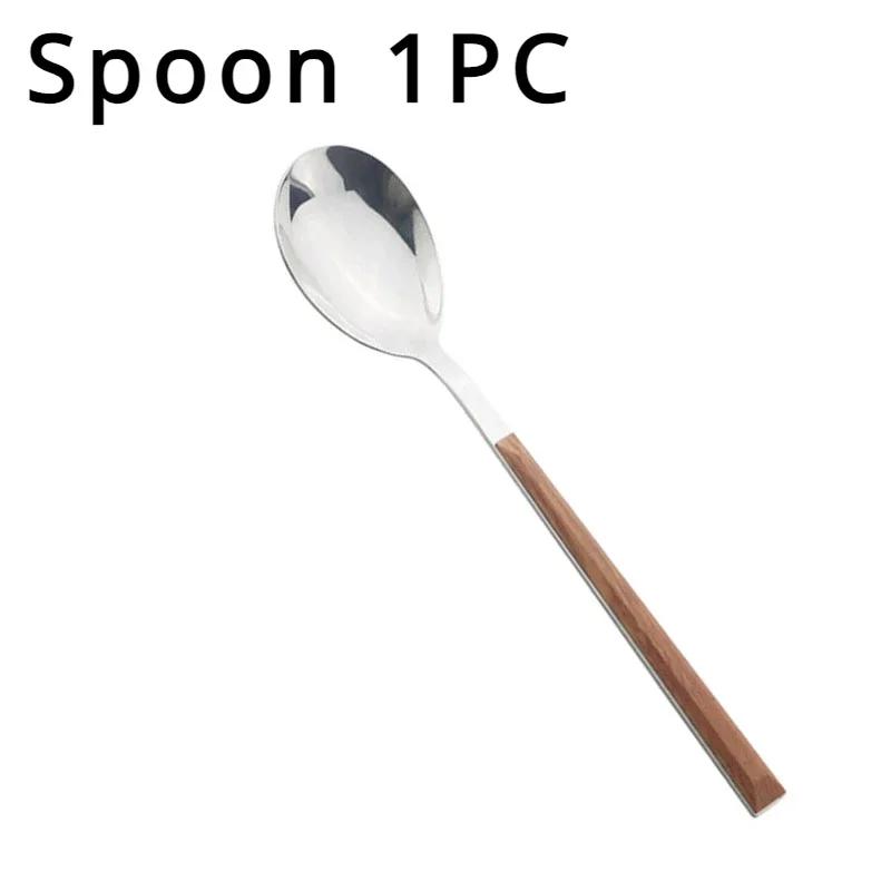 

Столовые приборы из нержавеющей стали, нож, вилка и ложка, нежный компактный нож для стейка в отеле, кофейная ложка, посуда в стиле вестерн 1pcs Spoon