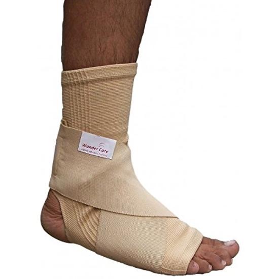 Wonder Care Ankle Binder with Elastic Strap | Ankle Brace for Sprained Ankle Injury Plantar Fasciitis | Ankle Wrap Pain Relief Men & Women (L)