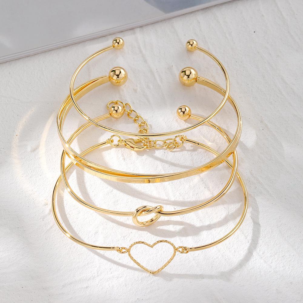 4pcs/set Stainless Steel Bracelets Vintage Men's  Woven Twist Texture Bangles for Women Jewelry Streetwear Goth Gifts