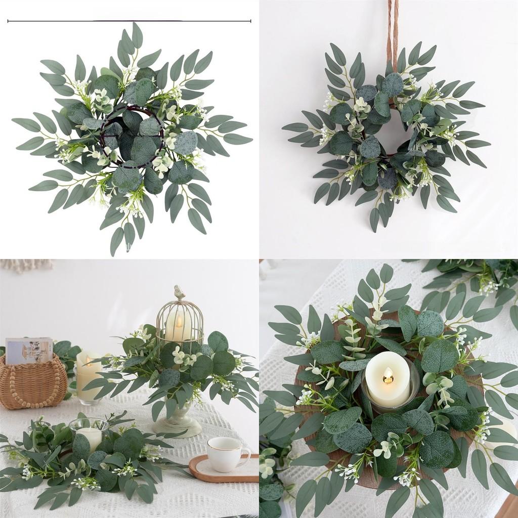 Wreath Leaf Faux Candle Base With Polyester Material For Party And Styling Home