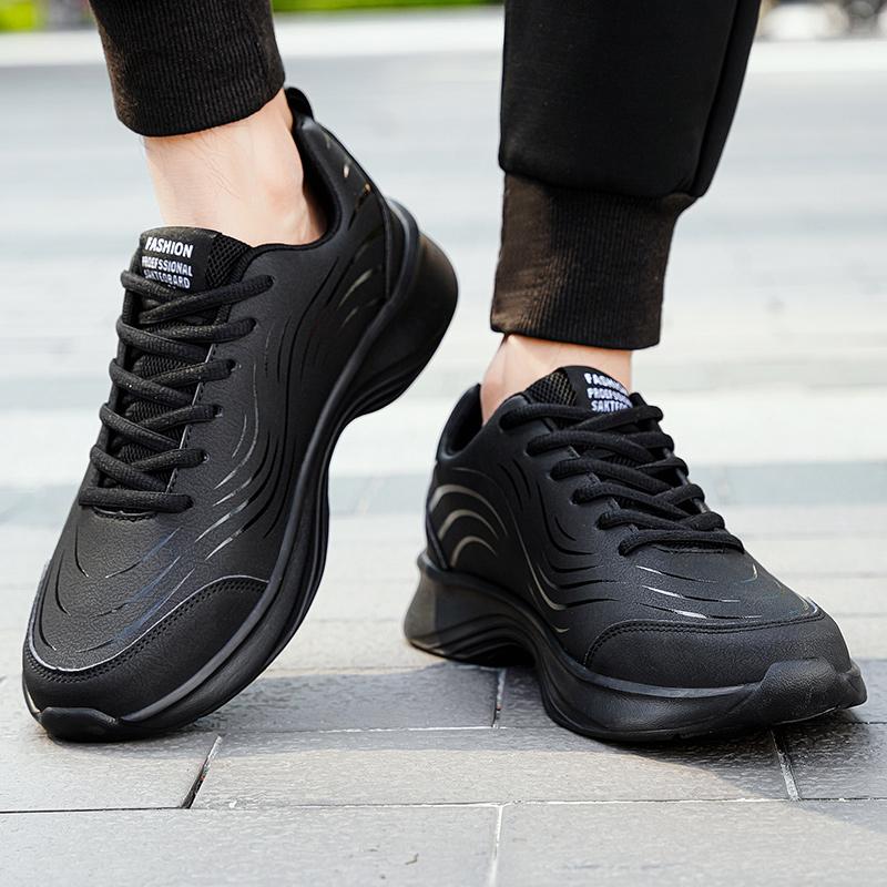 Fashion Running Shoes Men Big Size Casual Outdoor Flat Comfortable Walking Leather Tennis Shoes Lace-up Cheap Sneakers Man