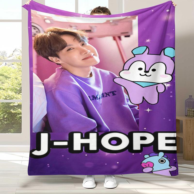 Jung Hoseok J Hope Kpop B-BTS Flannel Blanket,Ultra Soft Warm Plush Throw for Home Bedroom Bed Sofa Cover Office Camping gift