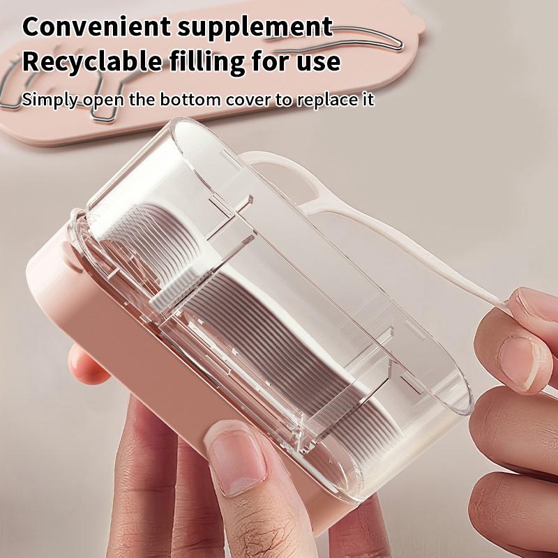 Portable Floss Dispenser Includes 10Pcs Floss Automatic Ejectable Floss Organiser Disposable Flossing Sticks Oral Care Press-On
