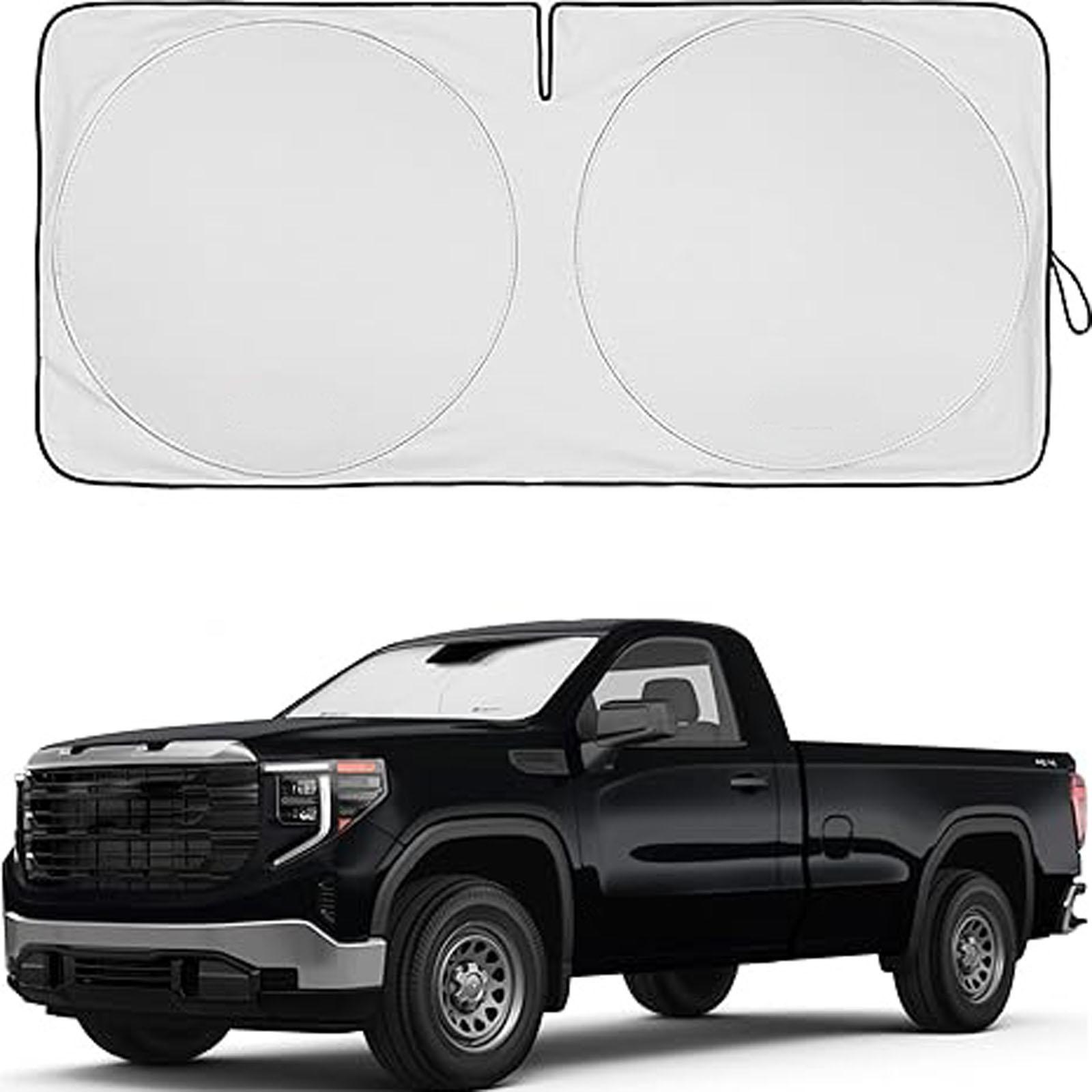 

Цельный солнцезащитный козырек на лобовое стекло, складной, для переднего окна автомобиля, для большинства легковых автомобилей, внедорожников, грузовиков - Лучшая автомобильная отражающая шторка - Максимальная защита от УФ-лучей и сохраняет Yo One Size