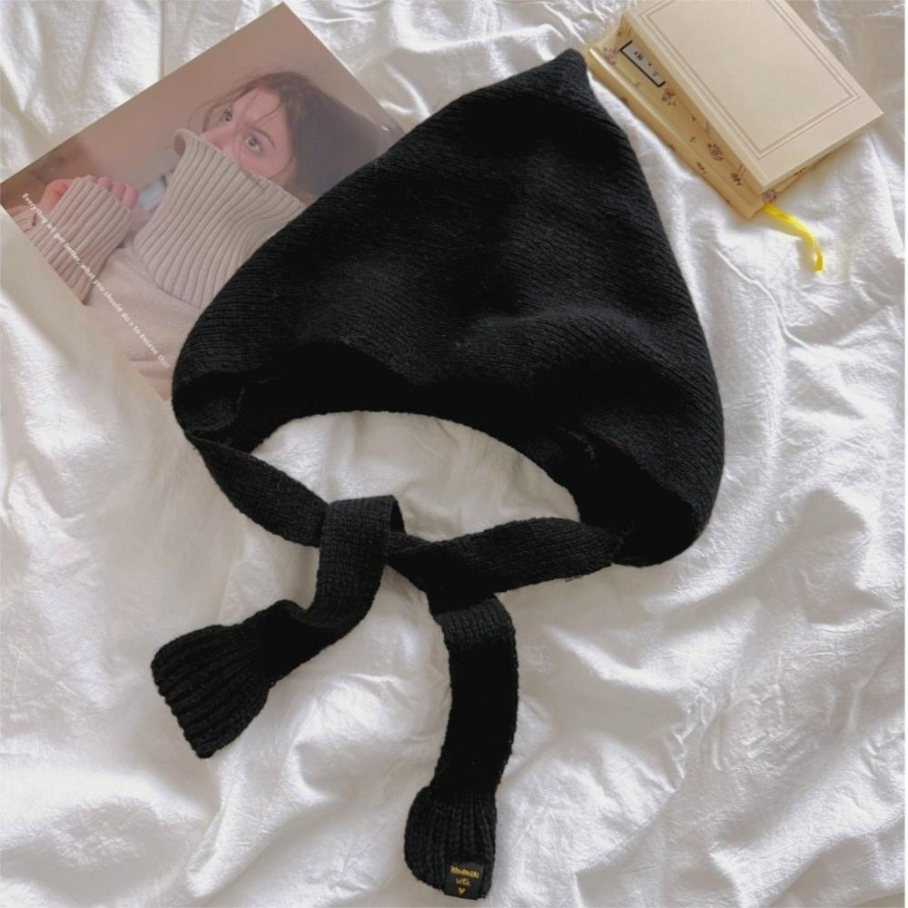 Ear Protection Balaclava Cap Soft Knitted Beanies Hats Vintage Coldproof Hooded Caps  Female