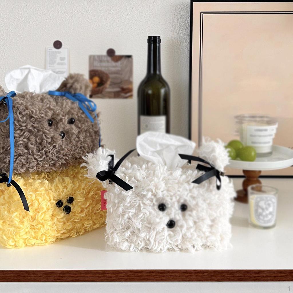 Tissue Box Dog Shaped Multi Purpose Ornament Gifts Napkin Holder Paper for Car Living Room