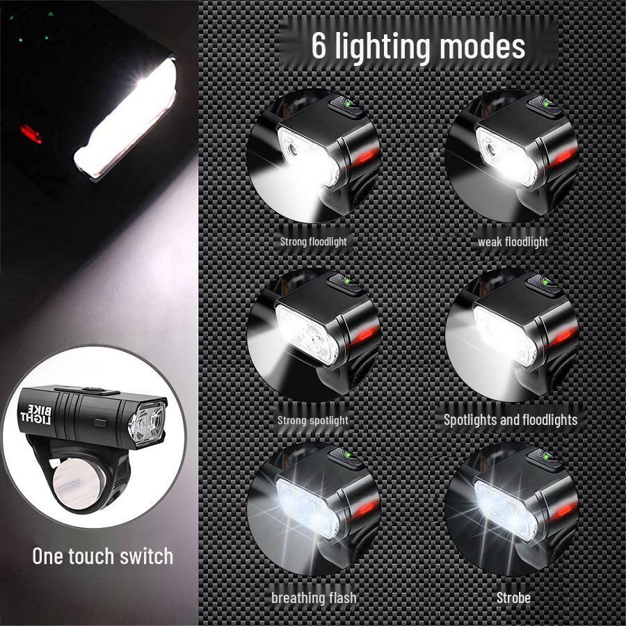 Alliage d'Aluminium Phare Avant de Vélo Faisceau Haut pour Conduite de Nuit - Ensemble Lampe de Poche Vélo Route & VTT