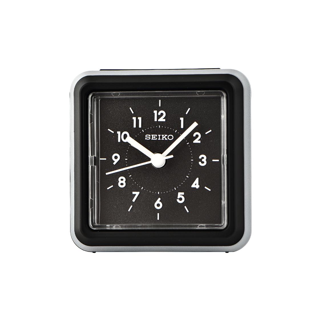 SEIKO Quartz Movement Polyester Plastic Shell Alarm Clock Unisex Black QHE182K QHE182K Off-black