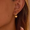 GEMCHIC Women's Double Layer Heart Drop Earrings Gold Plated Stainless Steel Fashion Jewelry