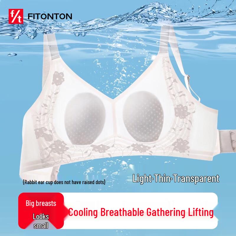 FitonTon Women s Wireless Rabbit Ear Cup Bra XL
