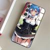 Re Zero Rem Girl Mobile Cell Phone Case for Samsung Galaxy S24 S23 S22 S21 S20 S10 S9 Plus FE Ultra Lite Black Phone Cover Shell