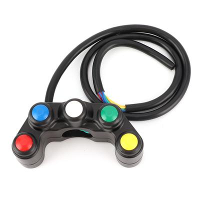 5 Buttons ATV Motorcycle Control Switch Assembly for 22mm (78in) Handlebar with Waterproof Handle