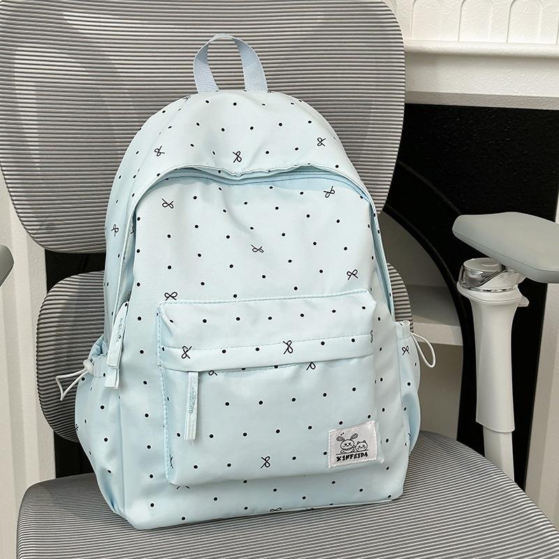 Rucksack Neuer Rucksack mit großer Kapazität für Mittelschüler Kleiner frischer Schulranzen Polka-Dot-Schleife Vielseitiger Rucksack