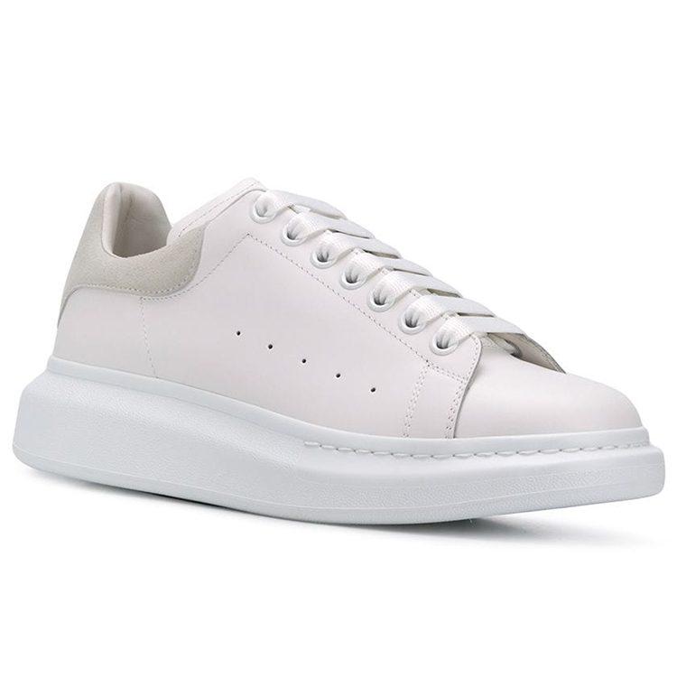 Alexander Mcqueen Oversized Leather Luxury Style Low Top Casual Shoes Men's White Gray Tail 553680WHGP79000