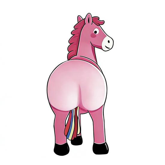 3D Horse Butt Anti-collision Sticker Cartoon Horse Decal Anxiety Stress Relief Butt Pinch Toy Adhesive Animal Decorative Sticker
