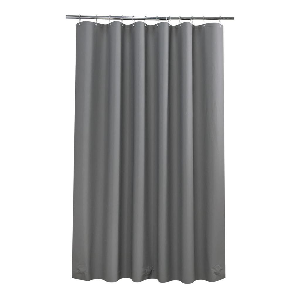 Waterproof PEVA Shower Curtain with Hooks, Solid Color, Thickened & Punch-Free for Bathroom