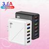 3.1A 5-Port USB Charger with European, American, British, and Korean Plugs for Mobile Phones