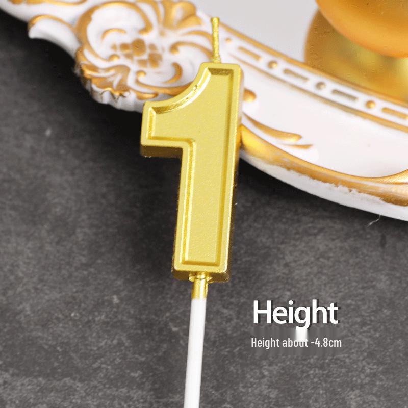 Large Gold Number Candles for First Birthday, Full Moon, Children's Cake Decorations, and Party Accessories.