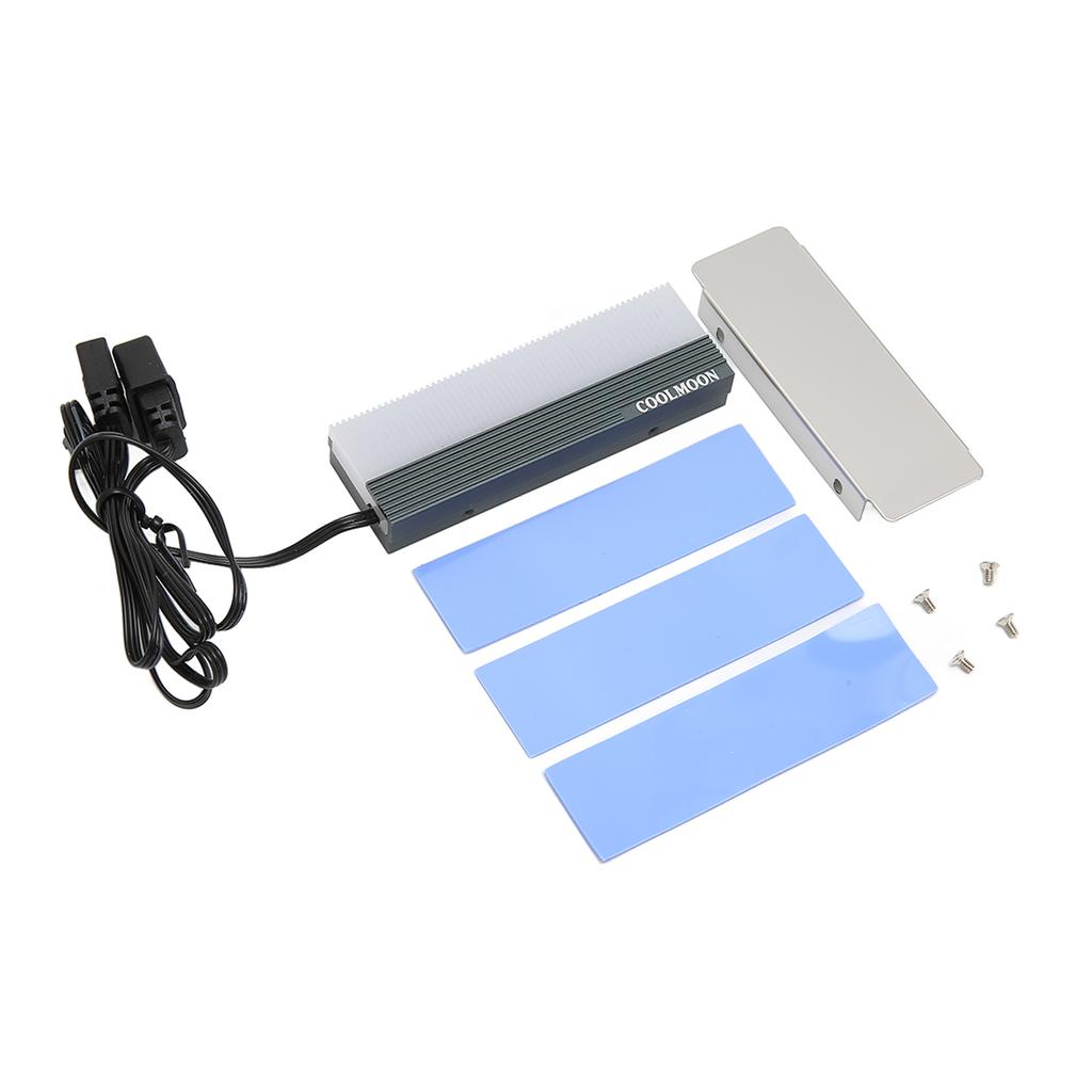 Hard Disk Heat Sink Dual Interface Cool 5V 3 Pin M.2 SSD Heatsink Cooler for 2280 M.2 SSD with Thermal Pad