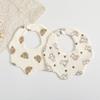 Korean 6-Layer Cotton Gauze Petal Bib: 360° Anti-Spit-Up Newborn Drool Towel.