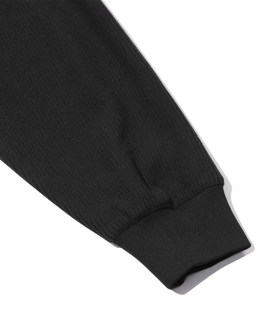Beentrill Corduroy Fleece Stand Collar Zip-Up (Black)
