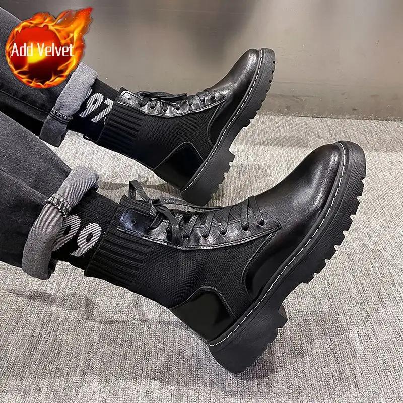 Мужские ботинки High Cut British Style Весна Осень Мужская обувь Повседневная — фото 7