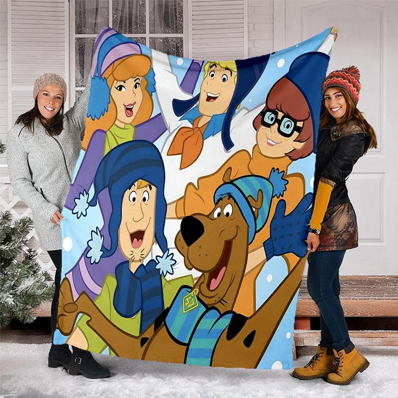 Pătură Imprimată cu Tema Scoobydoo Perfectă Pentru Canapea Pat Călătorie Utilizare în Aer Liber Lavabilă la Mașină Confortabilă Durabilă