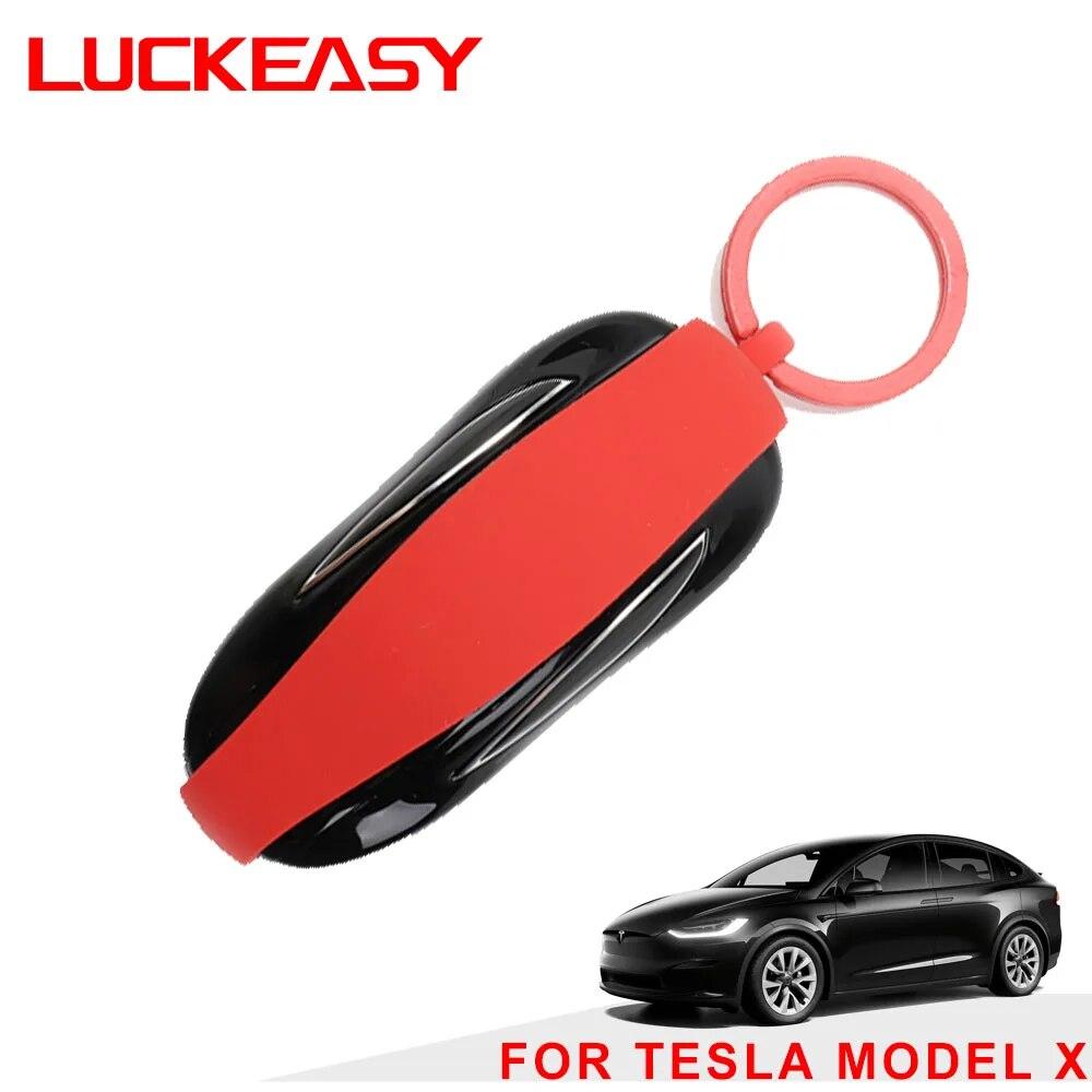 LUCKEASY for Tesla Model 3 Model S Model X 2017-2023 Beskyttende nøkkeletui Bilnøkkeletui Nøkkelhusetui Etui Deksler Tilbehør
